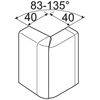 Угол внешний изменяемый 83-135град. для профиля 20х80 мм, PC/ABS безгалоген., RAL9010 чисто-белый . Hager SL
