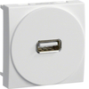 Розетка USB проходная, 45X45, RAL9010 белый. SYSTO HAGER